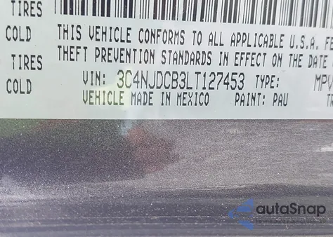 2020 Jeep Compass Limited 4X4 z USA, uszkodzony, nr VIN 3C4NJDCB3LT127453